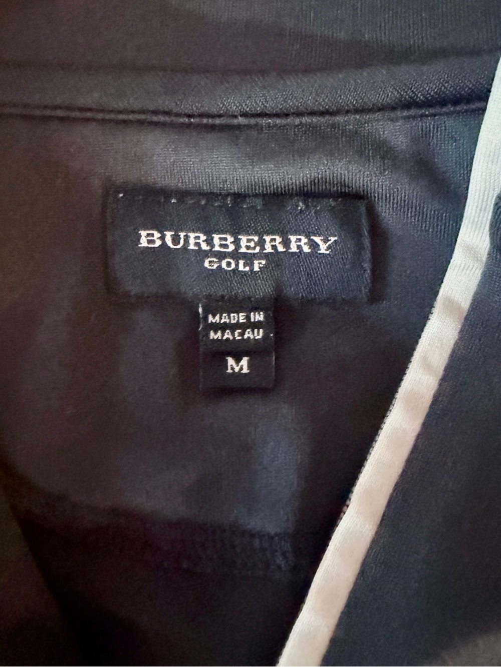 Burberry Navy Long-Sleeve Quarter-Zip Performance Golf Top with White Trim - Picture 6 of 7